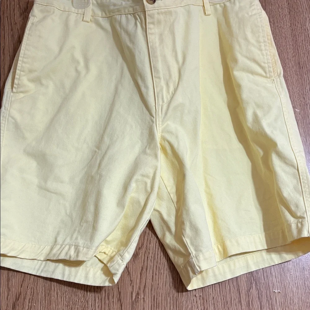Chaps Light Yellow Flat Front Shorts